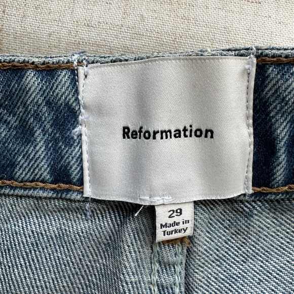 Reformation Cary High Rise Slouchy Wide Leg Jeans Chesapeake Studded 29 - Picture 6 of 10